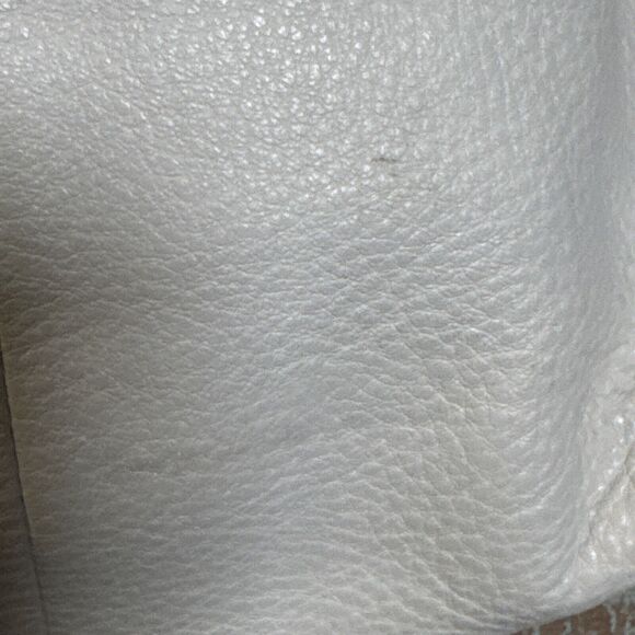 Elliott Lucca Large Cream Leather Handbag Hand Painted Peacock Feather S… - Picture 13 of 16